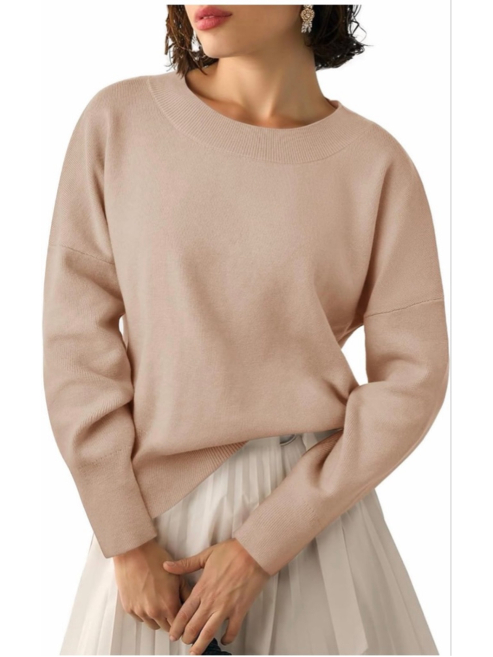 NEW Crewneck Knit Sweater Casual Long Sleeve Loose Fit XL